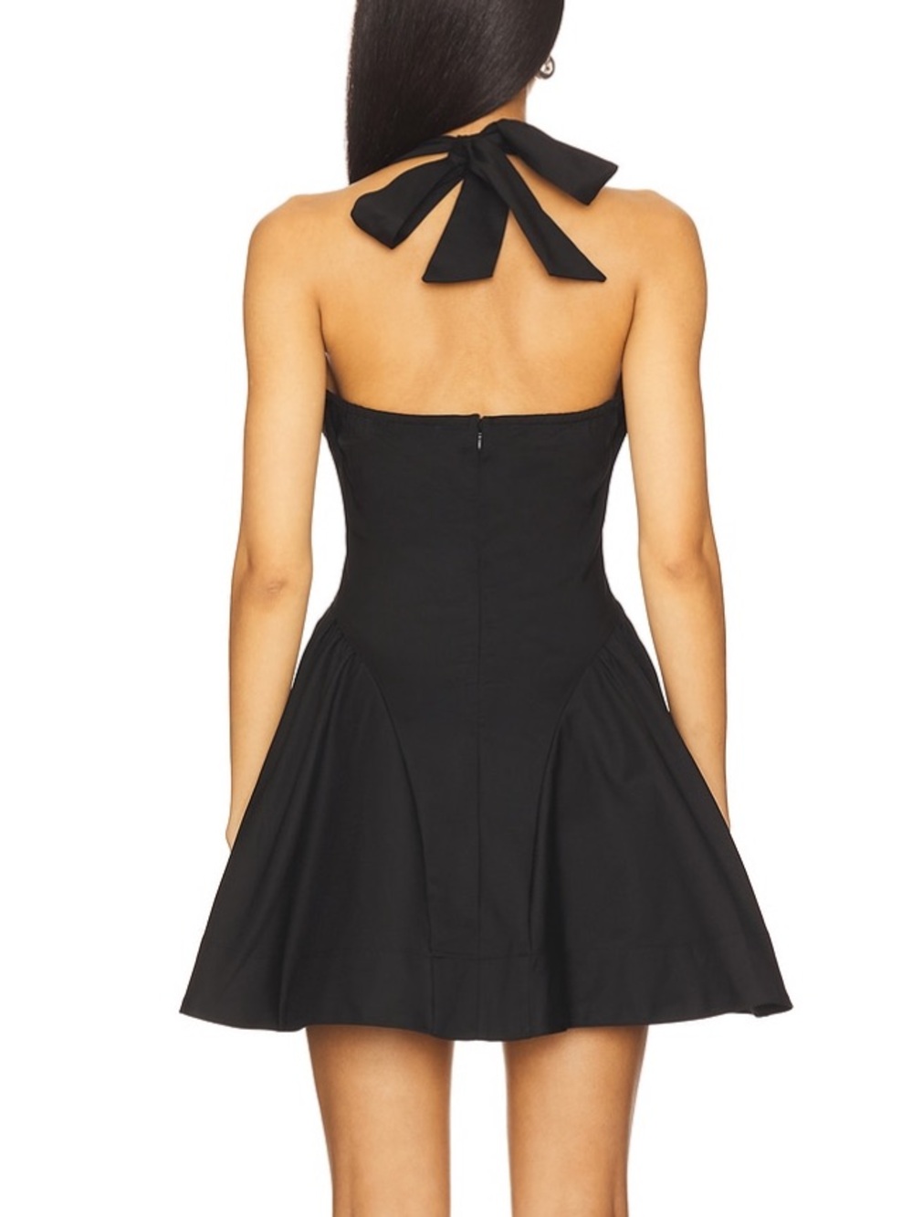 Astr Black Halter Mini Dress with Flared Skirt - Picture 3 of 6
